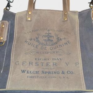 Myra Bag Brown and Gray Tote